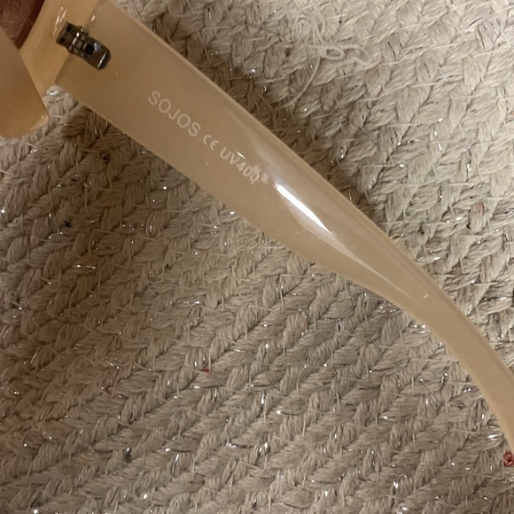 SOJOS Retro 90s Nude Rectangle Sunglasses For Women Trendy Chunky Glasses - Picture 8 of 9